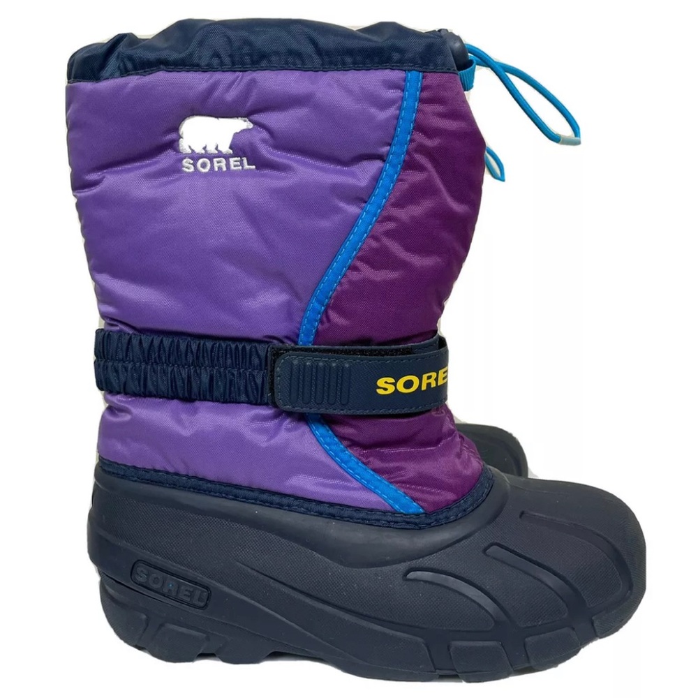 SOREL Size 4 Children Flurry Winter Snow Boots Purple Gray Kids Shoes - Picture 1 of 8